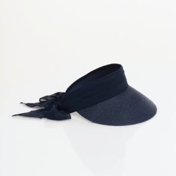 Blue sun visor w bow ribbon back, Pia Rossini new August visors hat sunhat hats. - Picture 5 of 12